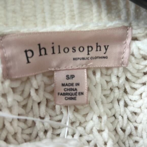PHILOSOPHY NWT CREAM CABLE KNIT SOFT FLUFFY SWEATER SIZE S/P‎ - Picture 4 of 8
